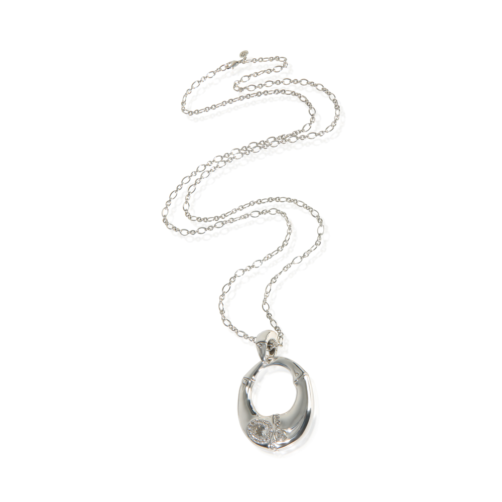 John Hardy Sterling Silver Topaz Bamboo Necklace - Picture 2 of 3